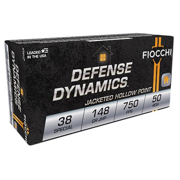 Fiocchi Defense Dynamics .38 SPL 148 GR JHP 750 FPS 50 RD/Box