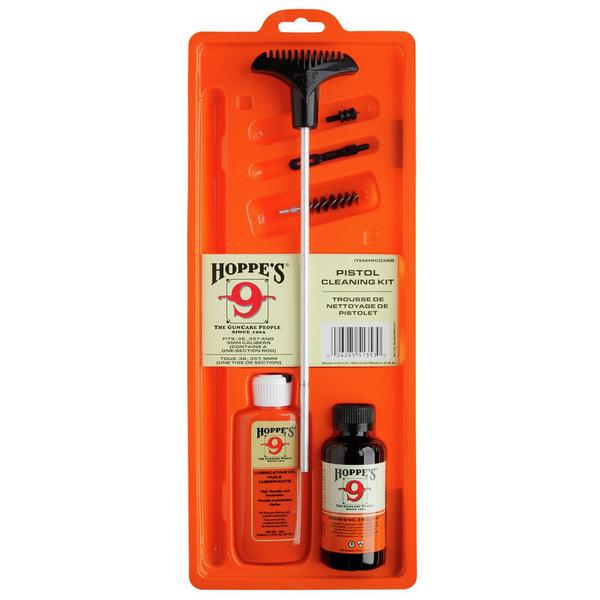 HOPPE`S PISTOL CLEANING KIT WITH ALUMINUM ROD .40/10MM