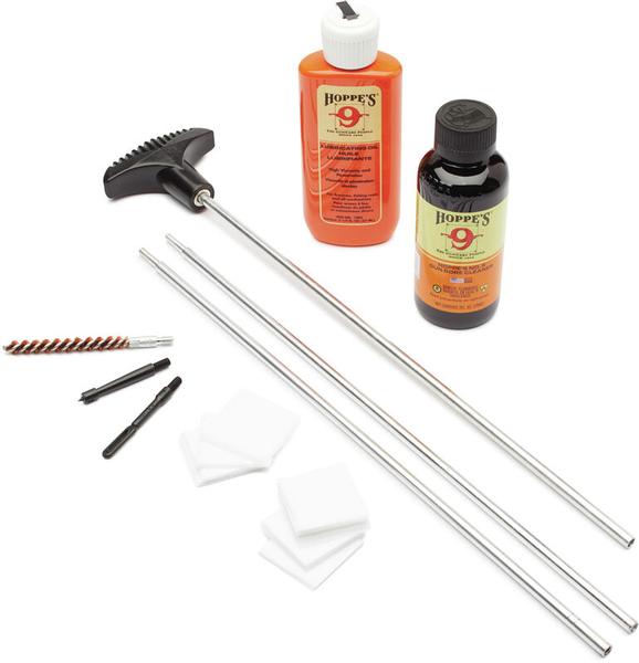 HOPPE'S RIFLE CLEANING KIT WITH ALUMINUM ROD .22 CAL