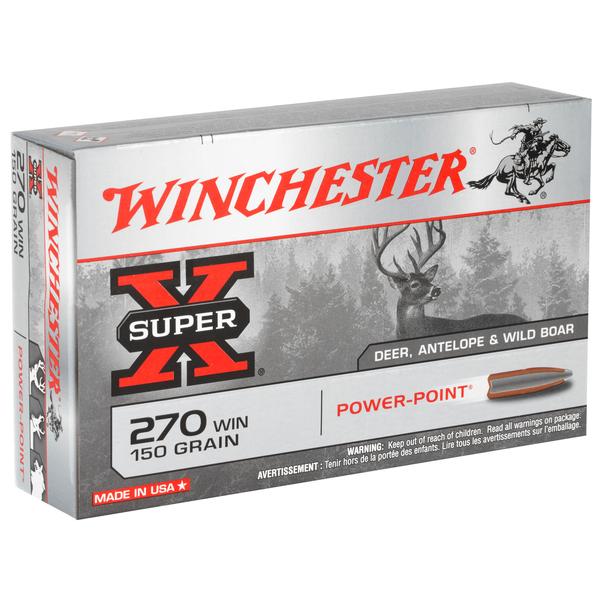Winchester Super X 270 WIN 150 GR Power Point 2850 FPS 20 RD/BOX